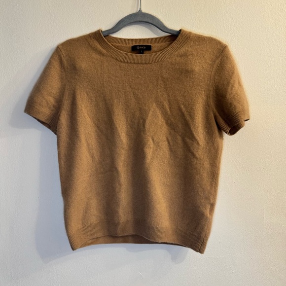 Quince Women’s Tan 100% Cashmere Sweater T-Shirt Blouse Size Large - Picture 2 of 5